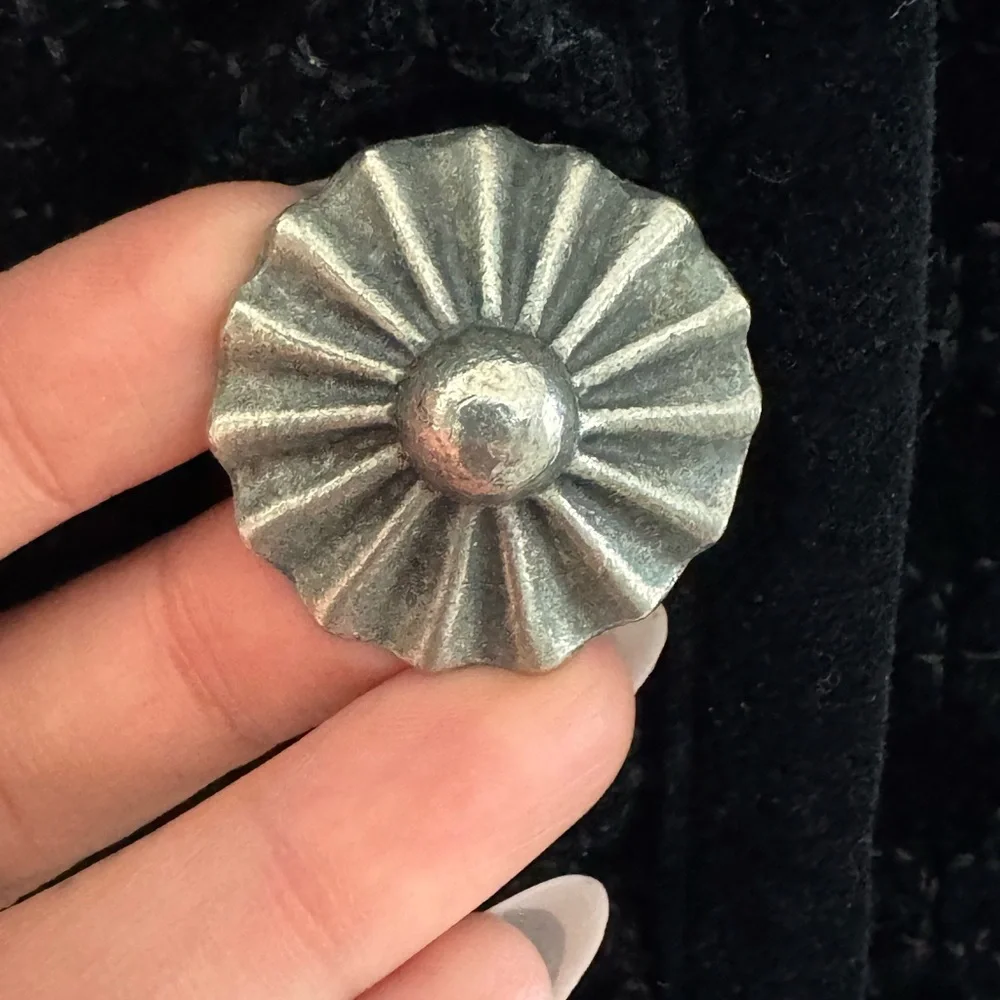 Vintage Double D Ranch Wear Black Velvet Jacket | Silver Concho Buttons - Picture 3 of 3